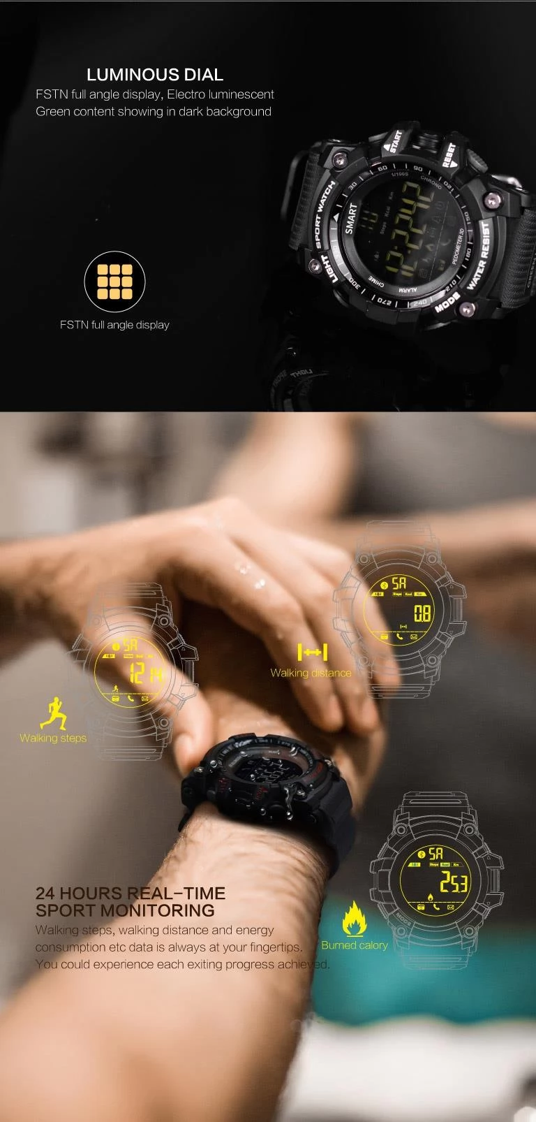 Makibes EX16 Smartwatch schwarz