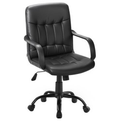 Faux Leather Height Adjustable Swivel Office Chair