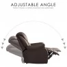 Modern Luxe Push-back TV Armchair Leather Sofa