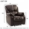 Modern Luxe Push-back TV Armchair Leather Sofa