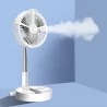 Draagbare opvouwbare ventilator met luchtbevochtiging en lamp