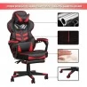 Gaming Chair Ergonomic PU leather Reclining Chair With Extendable Stool Adjustable Headrest And Waist Support