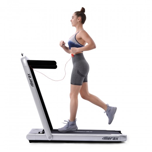 Electric Folding Treadmill with Music LED Display with Speakers Flat Treadmill Exercise Fitness Machine for Home and Office Treadmills for Home Foldable Remote Control Running Walking Machine 