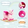 Plush Rocking Dinosaur Wooden Rocker Kids Toddlers Rocking Toy
