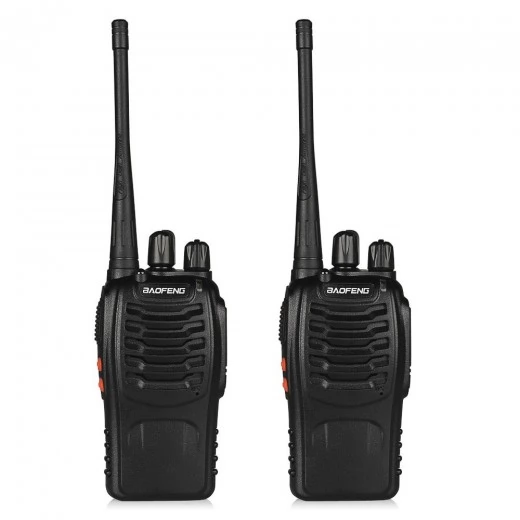 2 Pack Baofeng BF-888S HAM Two Way Radio, Walkie Talkie met oplaadbare batterij, hoofdtelefoonmuurlader