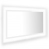 LED-Badspiegel Hochglanz-Weiß 80x8,5x37 cm Spanplatte