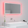 LED-Badspiegel Hochglanz-Weiß 80x8,5x37 cm Spanplatte