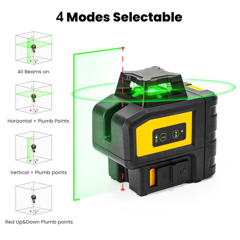 Tripod 360° Rotary Outdoor Self Leveling Green Laser Level Auto Cross Measure 