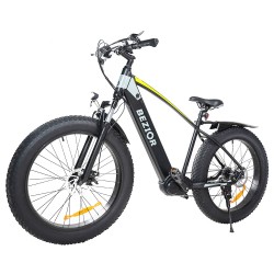 Bezior XF800 26*4.0” Tire Electric Bicycle Mountain Mid-Motor E-Bike (500W Mid Motor & 48V 13Ah Battery)