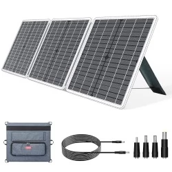 GOFORT 18V 60W Portable Solar Panel with DC/QC3.0/USB-A Three Output Ports Compatible with Solar Generator Power Station
