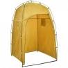 Draagbaar camping toilet met gele tent 10+10 L