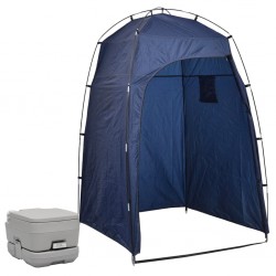 Portable Camping Toilet with Blue Tent 10+10 L
