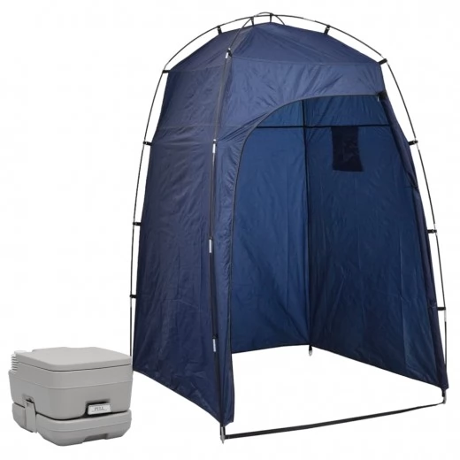 

Portable Camping Toilet with Blue Tent 10+10 L