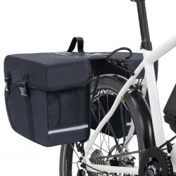 Doppel-Fahrradtasche für Gepäckträger Wasserdicht 35 L Schwarz