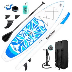 FunWater TIKI Cruise Inflatable Stand Up Paddle Board 335x84x15cm Ultra-Light for All Levels with 10L Dry Bag Travel Backpack