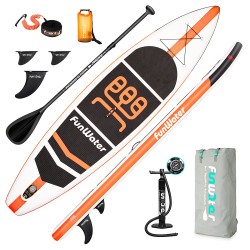 FunWater Cruise opblaasbare Stand Up Paddle Board 335x84x15cm Ultra-Licht voor alle niveaus met 10L Dry Bag Travel rugzak