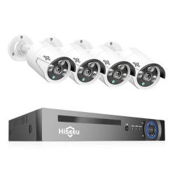 4PSC Hiseeu 3MP H.265 8CH POE Security Surveillance Camera Kit 1TB harde schijf AI gezichtsherkenning