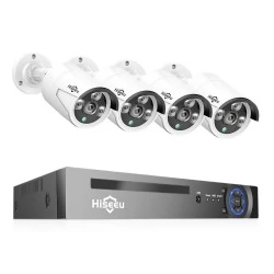 4PSC Hiseeu 3MP H.265 8CH POE Security Surveillance Camera Kit Set AI Gezicht Detectie Audio Record IP Home
