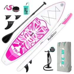 FunWater TIKI Cruise opblaasbare Stand Up Paddle Board 335x84x15cm Ultra-Licht voor alle niveaus met 10L Dry Bag Travel rugzak
