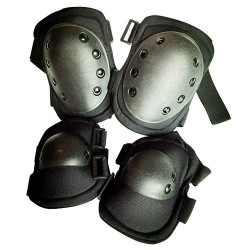 Bike & Scooter Knee And Elbow Pads Outdoor Hiking Mountain Safety Gear - Black