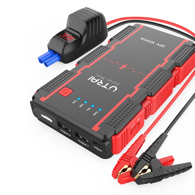 1000A Peak Portable Car Jump Starter Up To 6.0L Gas Or 4.5L Diesel Engine 