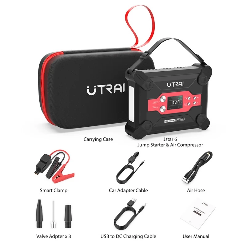 Utrai Smart Booster Kabel Auto Notfall Auto Auto Batterieklemmen Zubehör Rot-Schwarz  Clips für Jstar One Jump Starter