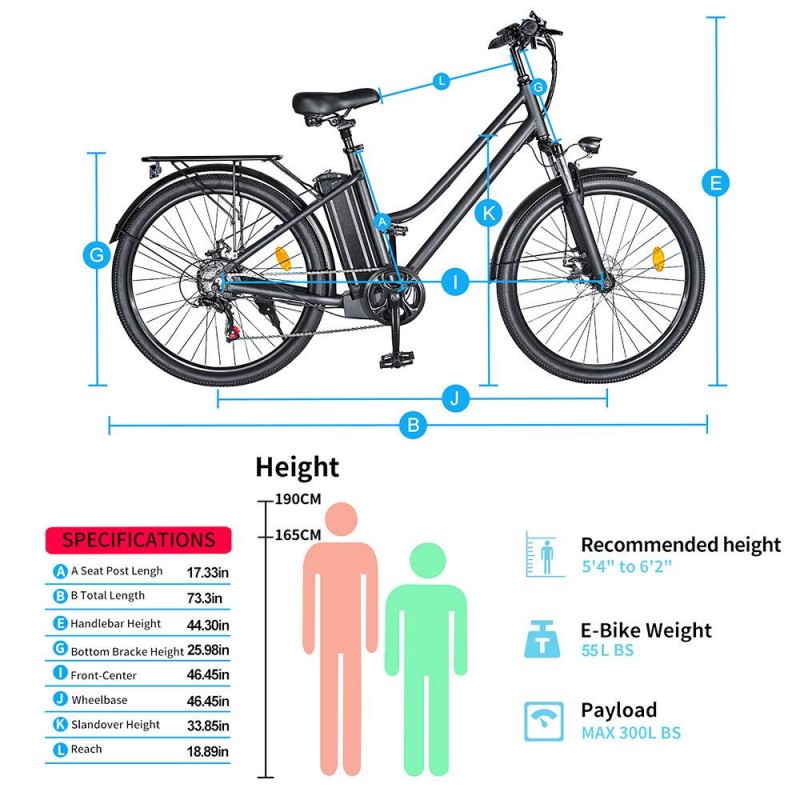 BK1 Electric Bike 36V 250W Motor 10Ah 