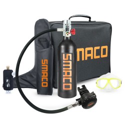 SMACO S400 Mini-Tauchflasche (1L) mit DOT-zertifizierter 15-20 Minuten Betriebszeit inkl. Tragetasche