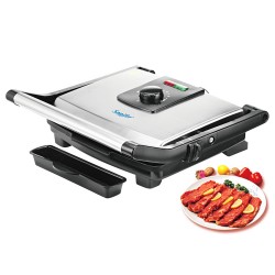 Sonifer SF6012 2000W Electric Contact Grill, Smokeless Baking 90 Degree Open BBQ Griddle,Panini Press Barbecue Griddle