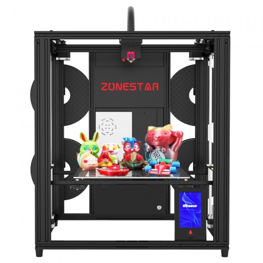 Zonestar Z9V5 MK3 3D Printer Auto Leveling Adjustable 4 Extruder Design Mix-Color Printing  Resume Printing 300x300x400mm