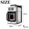 Sonifer SF3541 1050W 2in1 Filterkaffeemaschine, 1200 ml/10 Tassen, gemahlene/Bohnen-Kaffeemaschine & Digitalanzeige