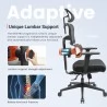 NEWTRAL NT001 ergonomischer Bürostruhl Adaptive Unterstützung des unteren Rückens, verstellbare Armlehne, Kopfstütze, Nylonbasis