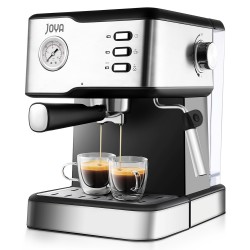 JOYA CM1686E 950W 1.5L Household Coffee Maker, Semiautomatic 20 Bar Stainless Steel Espresso Coffee Machine Cup Warmer