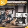 JOYA CM1686E halbautomatische Kaffeemaschine aus Edelstahl mit 950W, 1.5L, 20 Bar mit Espressofunktion & Tassenwärmer