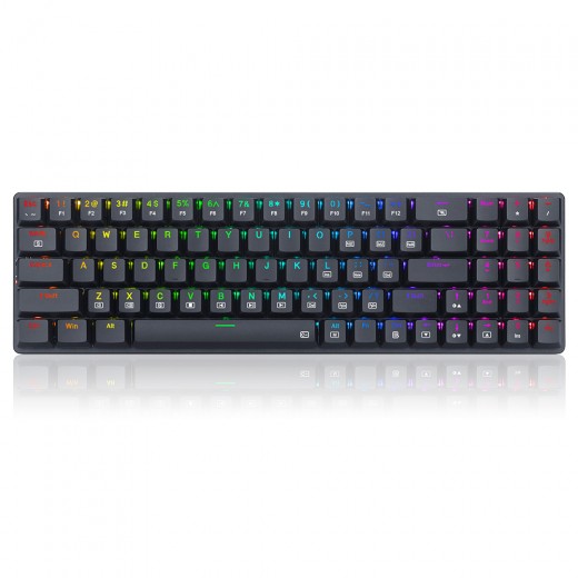 Redragon K626P-KB Ashe 78 Tasten Kabelgebundene mechanische RGB-Tastatur, ultradünn mit blauem Schalter