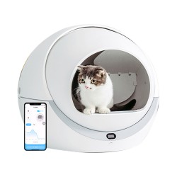Petree Smart Automatic Cat Litter Basin with Gravity Sensor, WiFi Connection Control, Low Decibel, Healthy PP Material