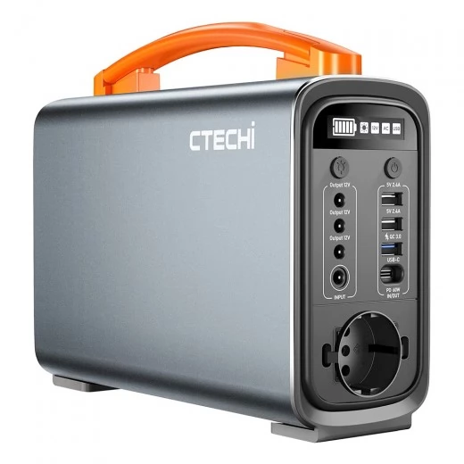 CTECHi GT200 Pro 200W/320Wh draagbare krachtcentrale, LiFePO4 batterij, 60W PD snel laden, LED-licht EU versie