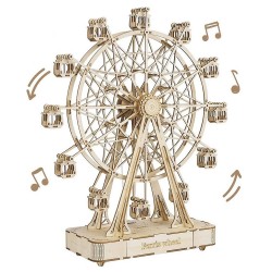 ROBOTIME TGN01 Rolife Ferris Wheel Music Box 3D Wooden Puzzle DIY Kit, 232Pcs