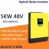 Easun Power 5000W Hybrid Solar-Wechselrichter, 48V 230V AC, netzgekoppelt, 80A, MPPT-Solarregler