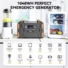 Flashfish F132 1048Wh/1000W Portable Power Station Solar Generator, LiFePo4 Battery, 230V AC Outlet, 19 Output, EU Version