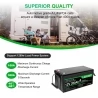 LANPWR 12V 200Ah LiFePO4 Battery Pack Backup Power, 2560Wh Energy, 4000 Deep Cycles, 100A BMS, Connectable to Solar Inverter