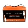 CHINS Smart 12 V 100 Ah, LiFePO4-Akku, mit Heizschutz bei niedrigen Temperaturen, eingebauter 100 A BMS, App Batterie SOC