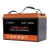 CHINS Smart 12V 100AH LiFePO4 Battery, Built-in 100A BMS Low Temperature Heating Bluetooth APP Monitors Battery SOC Date