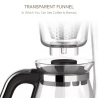 HiBREW H12 3-in-1 America Drip Coffee Machine, 700W Pour Over Tea Coffee Maker, 750ML Water Tank, Glass Teapot - White