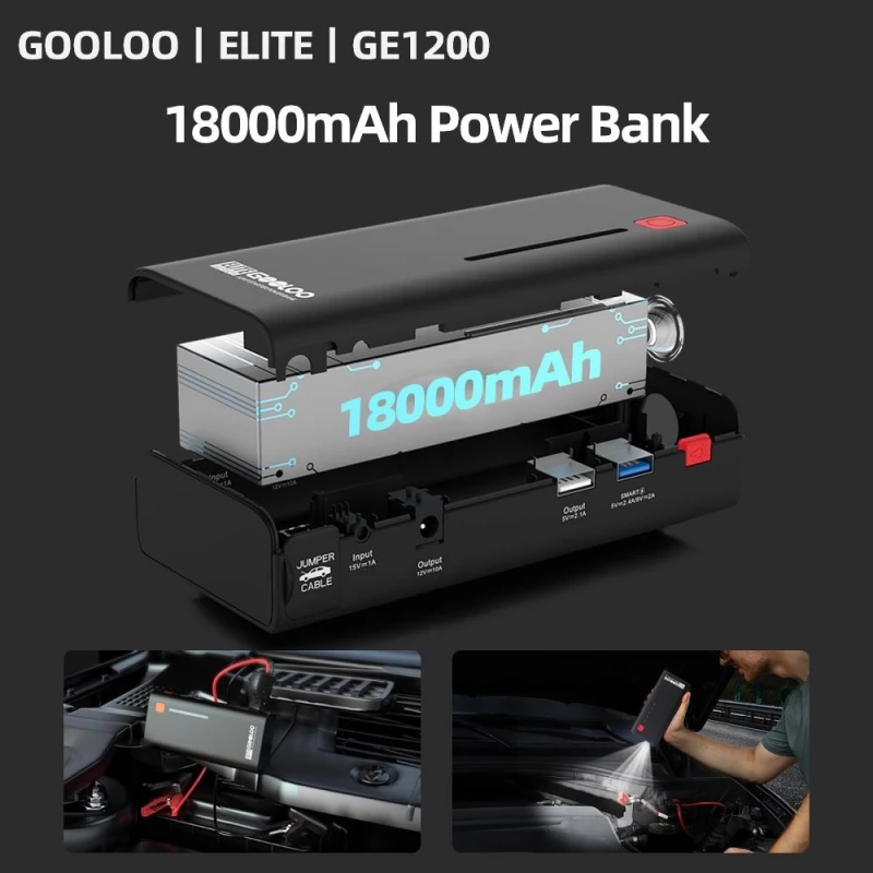 GOOLOO Jump Starter, 1200A Portable Jump Starter Box - Car Battery
