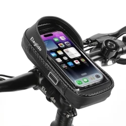 Eleglide Bike Phone Holder Bike Handlebar Bag,Rain Cover, EVA Hard Shell, TPU High Sensitive Touch S