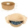 Fluffee Katzenbett mit Decke, Korb Typha Orientalis, für Haustiere bis 15 kg