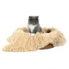 Fluffee Cat Bed with 100% Polyester Blanket, Typha Orientalis Basket, for Pets Weighing 0-15kg