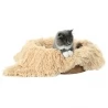 Fluffee Kattenbed met 100% Polyester Deken, Typha Orientalis Mand, voor Huisdieren van 0-15kg