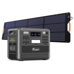 FOSSiBOT F2400 2048 Wh/2400 W tragbare PowerStation (Solargenerator) Combo mit 1 Stück FOSSiBOT SP200 200W Solarpanel